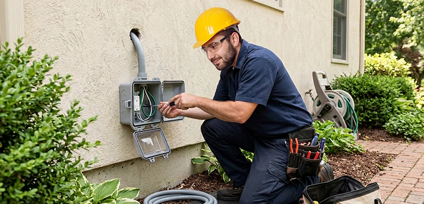 Outdoor Outlet Installation on Vinyl Siding in Galloway